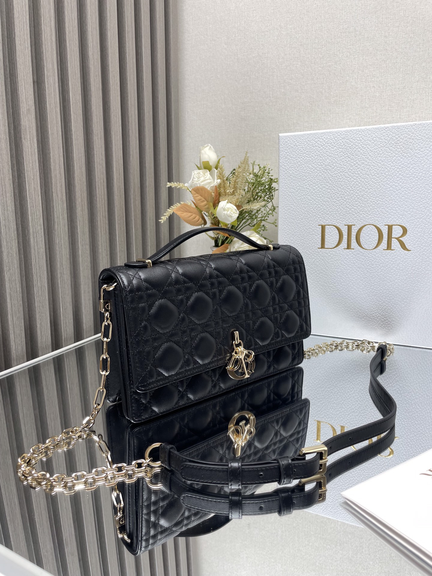 My D10r Top Handle Bag Black 9.5 x 5.5 x 3 inches
