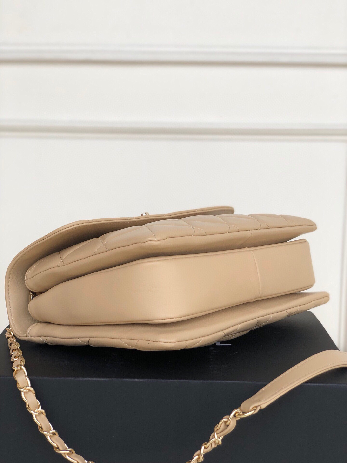 Ch**el FLAP BAG WITH TOP HANDLE 6.6 × 9.8 × 4.7 in