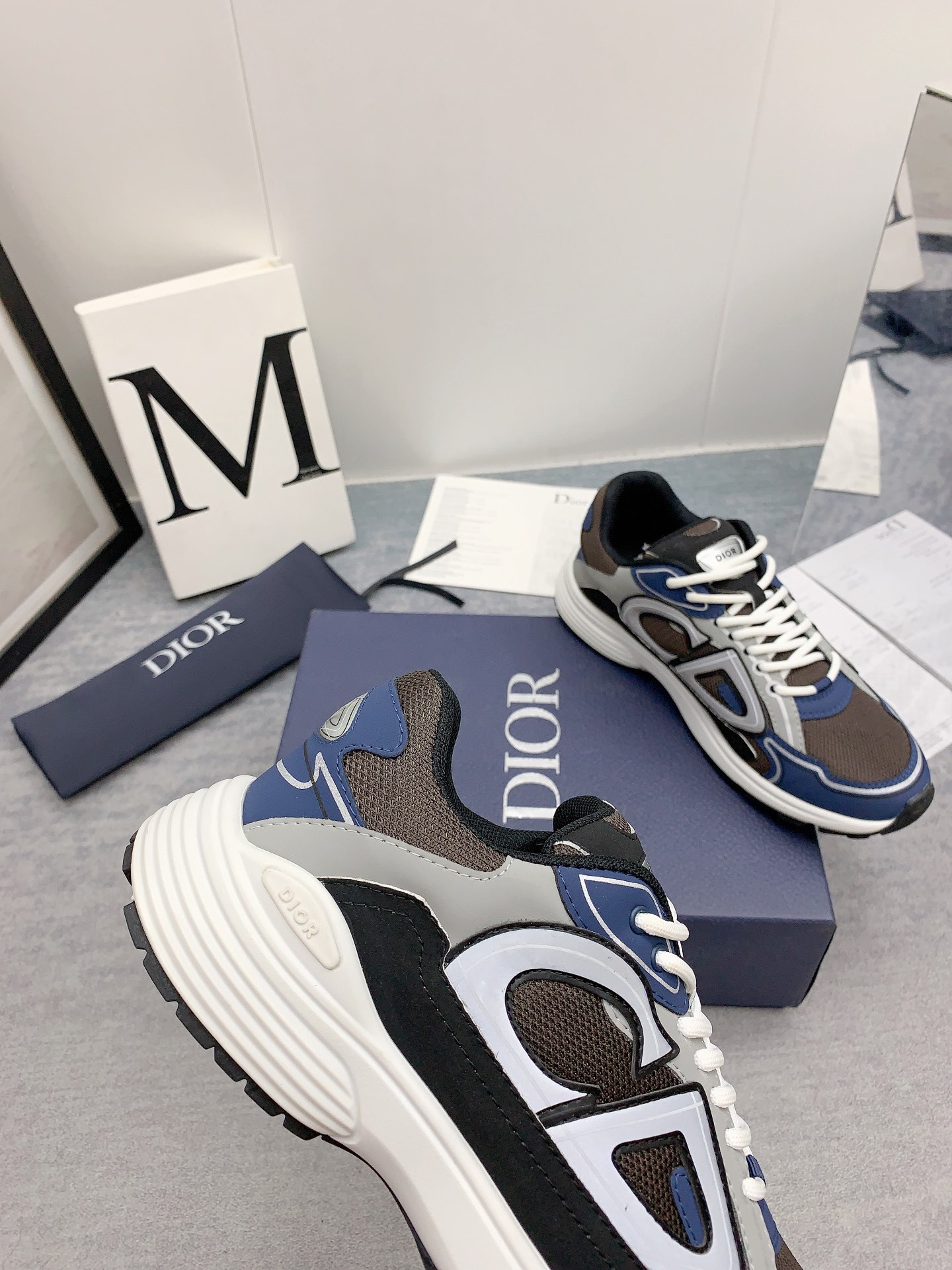 UA D10r B30 Sneaker Anthracite Gray Mesh and Black Blue and D10r Gray Technical Fabric