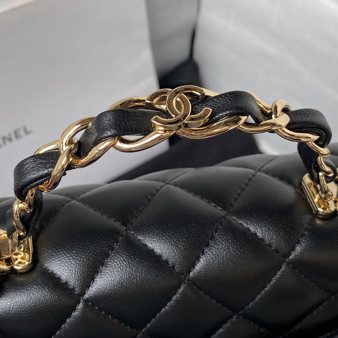 Ch**el Mini Classic Handbag With Top Handle 12 × 20 × 6 cm