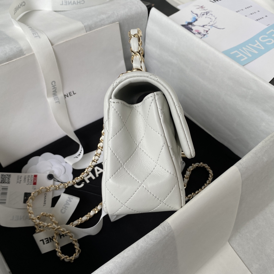 Ch**el Mini Classic Handbag With Top Handle 12 × 20 × 6 cm