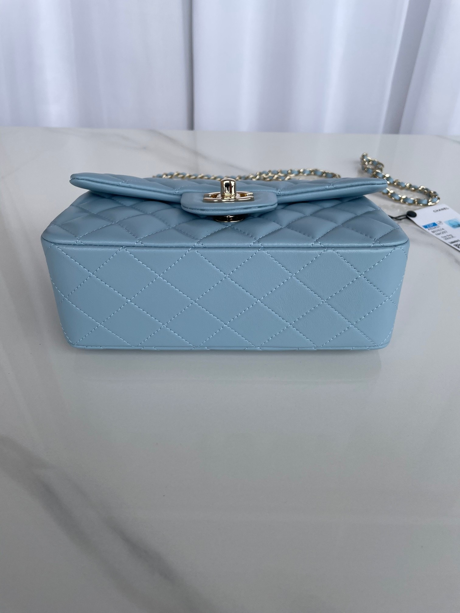 Ch**el Mini Classic Handbag With Top Handle 12 × 20 × 6 cm