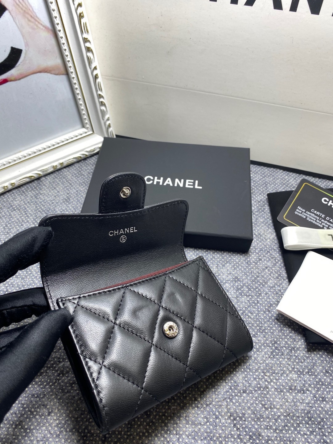 Ch**el FLAP WALLET 12 x 8.5cm