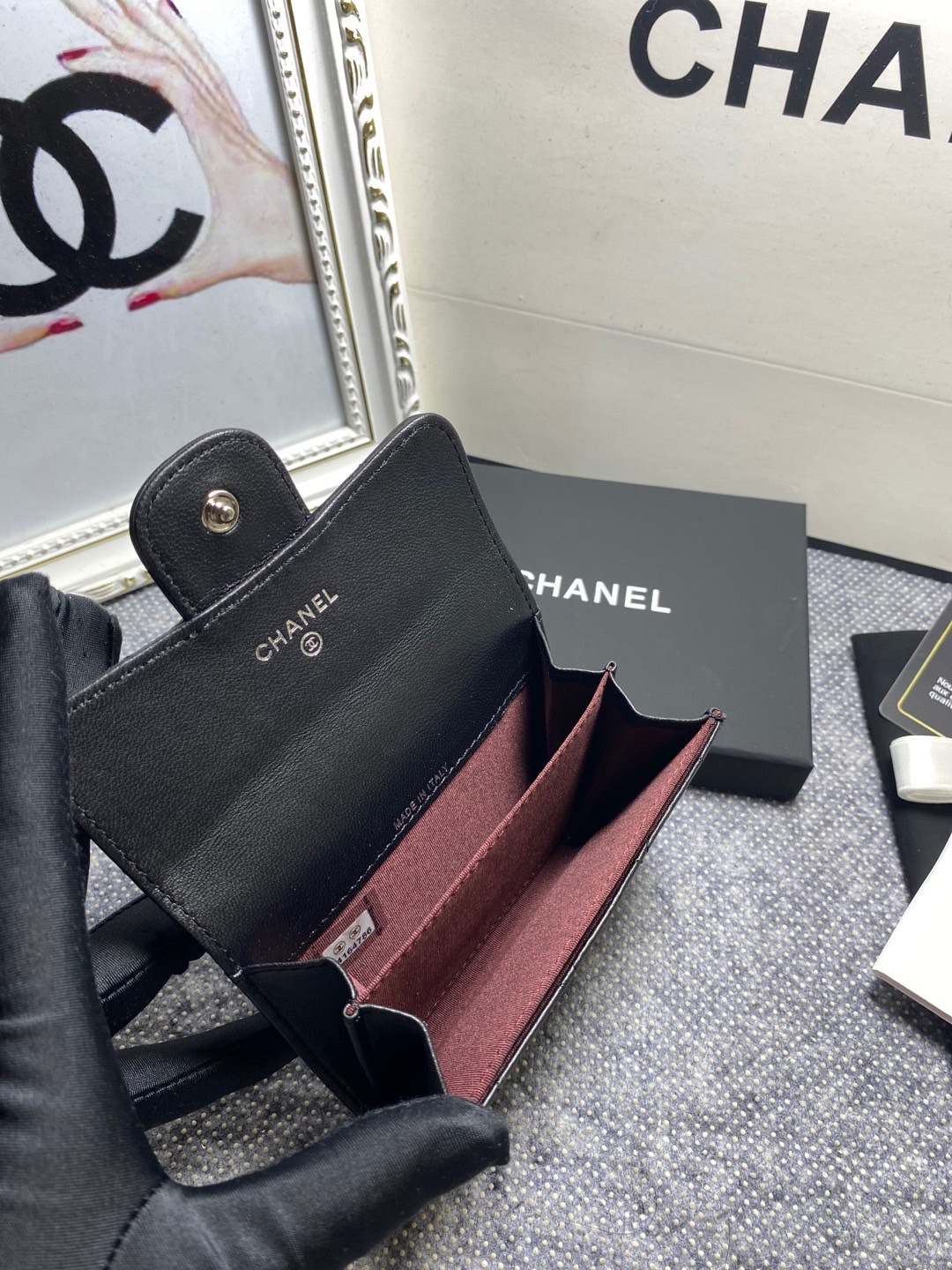 Ch**el FLAP WALLET 12 x 8.5cm