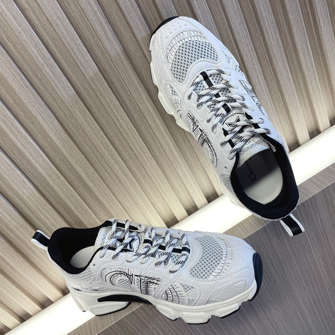 UA D10r Chrono Sneaker White and Black Mesh