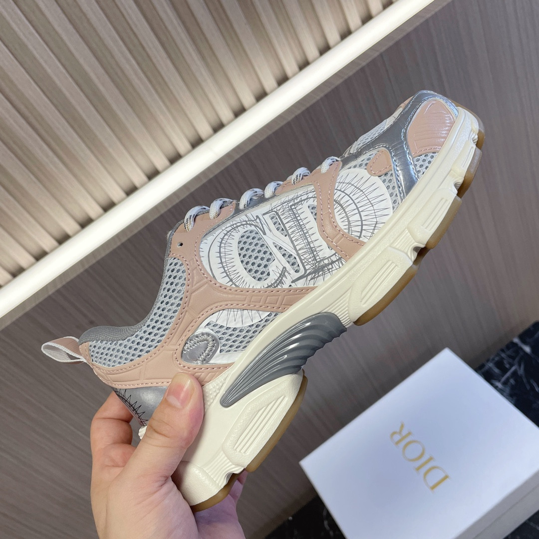 UA D10r Chrono Sneaker White Mesh with Nude and Silver-Tone