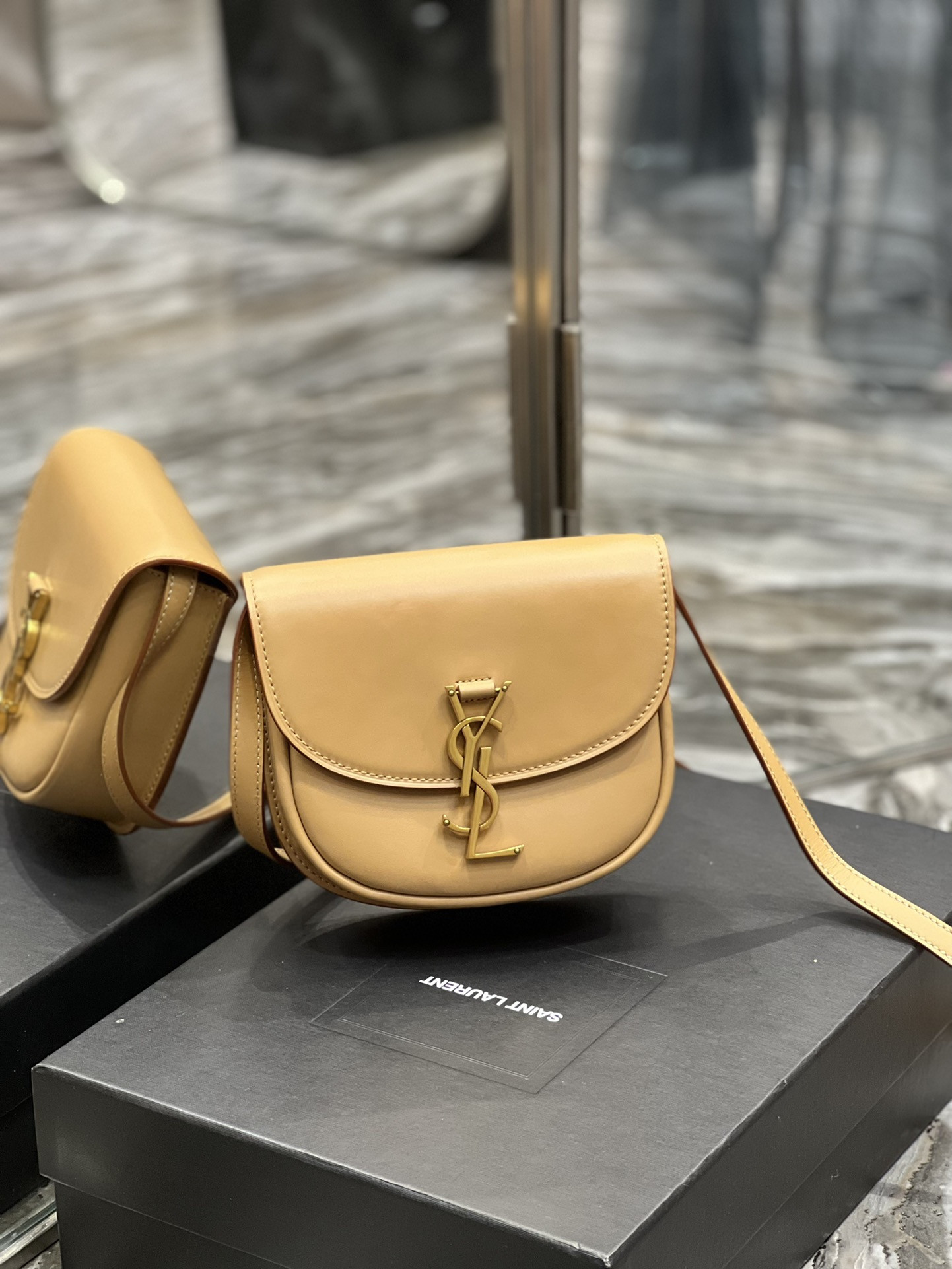 Y51 KAIA SMALL SATCHEL IN SMOOTH LEATHER 7.2 X 6.1 X 2.1 INCHES