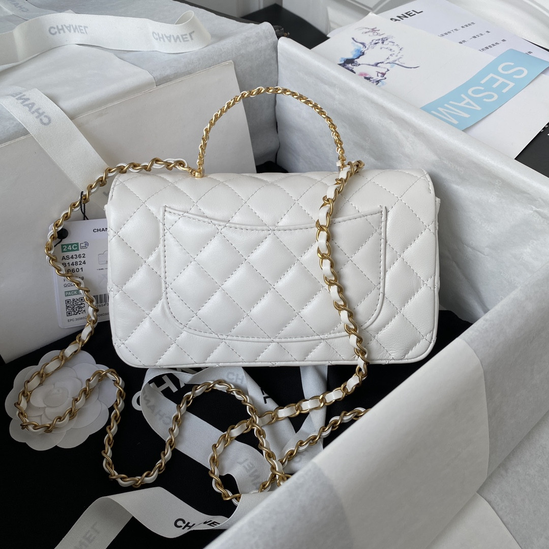 Ch**el MINI CLASSIC HANDBAG WITH TOP HANDLE 12 × 20 × 6 CM