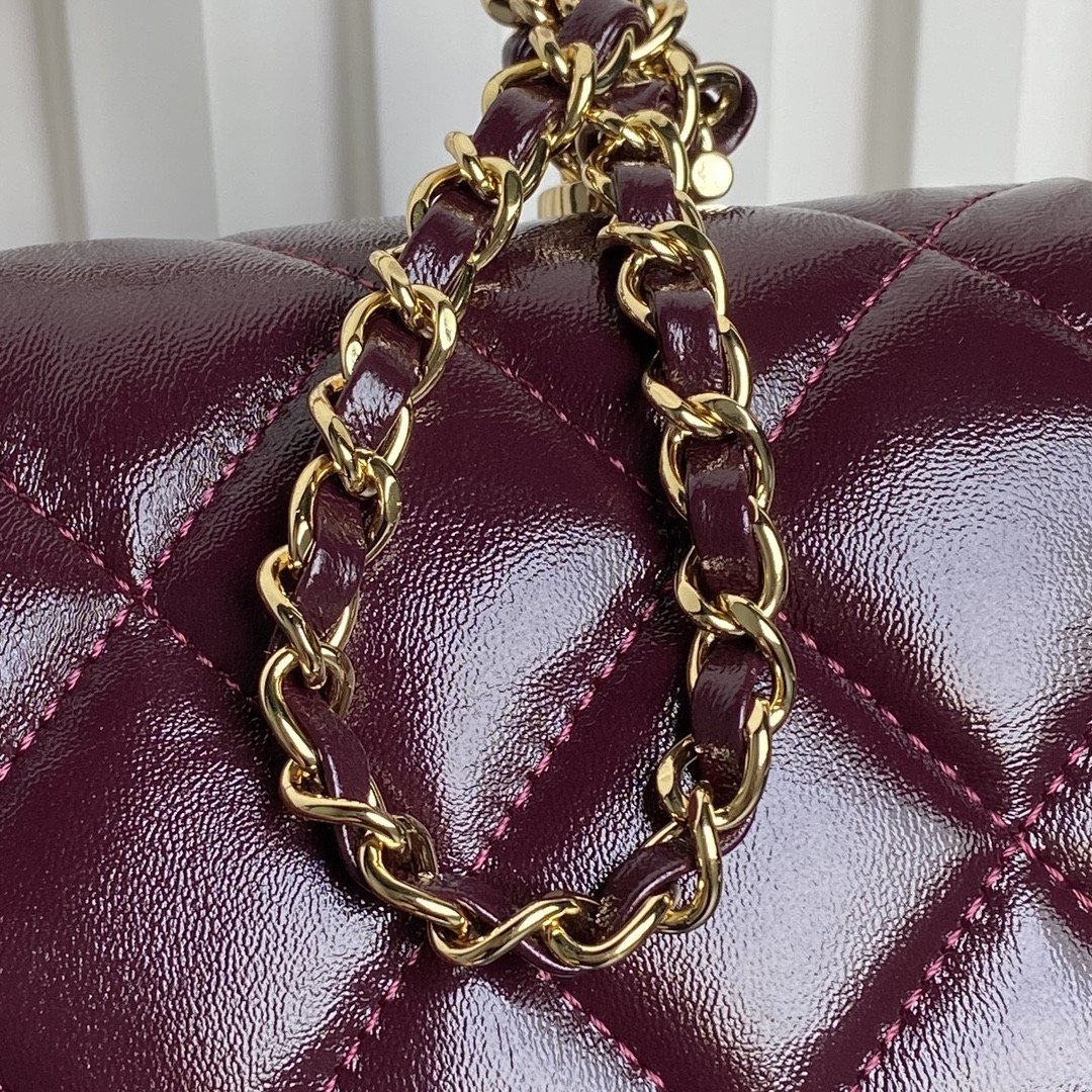 Ch**el MINI FLAP BAG WITH TOP HANDLE 14×19×8.5cm