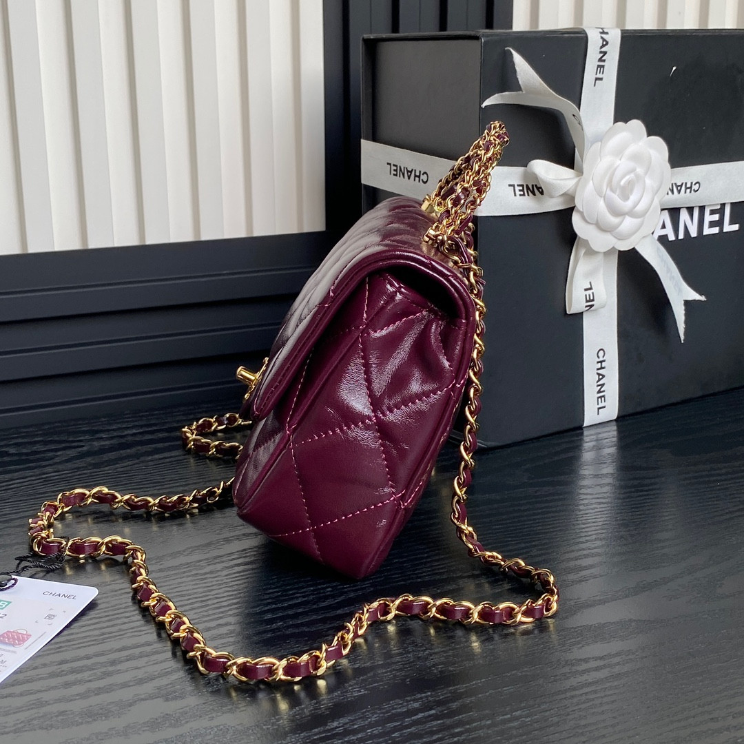 Ch**el MINI FLAP BAG WITH TOP HANDLE 14×19×8.5cm