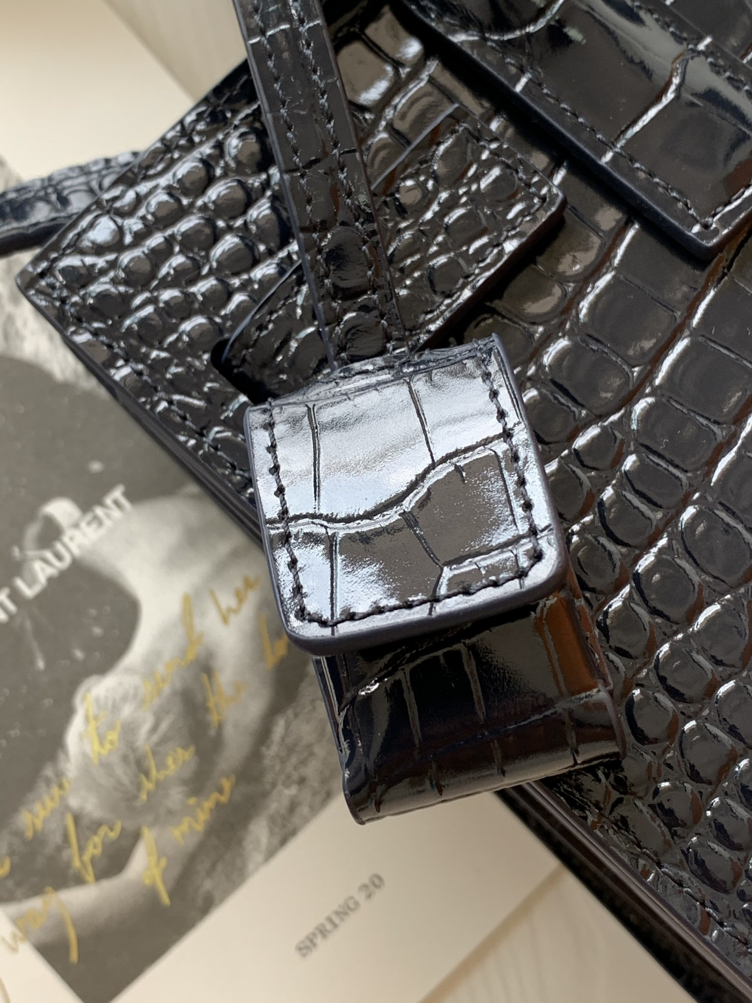 Y51 SAC DE JOUR IN CROCODILE EMBOSSED LEATHER - NANO 22x18x10.5cm