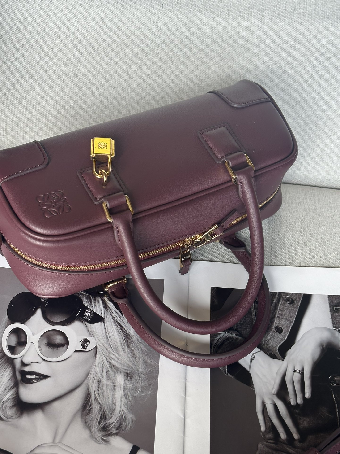 L0ew* Amazona 23 Cropped bag in nappa calfskin 23x11x10cm
