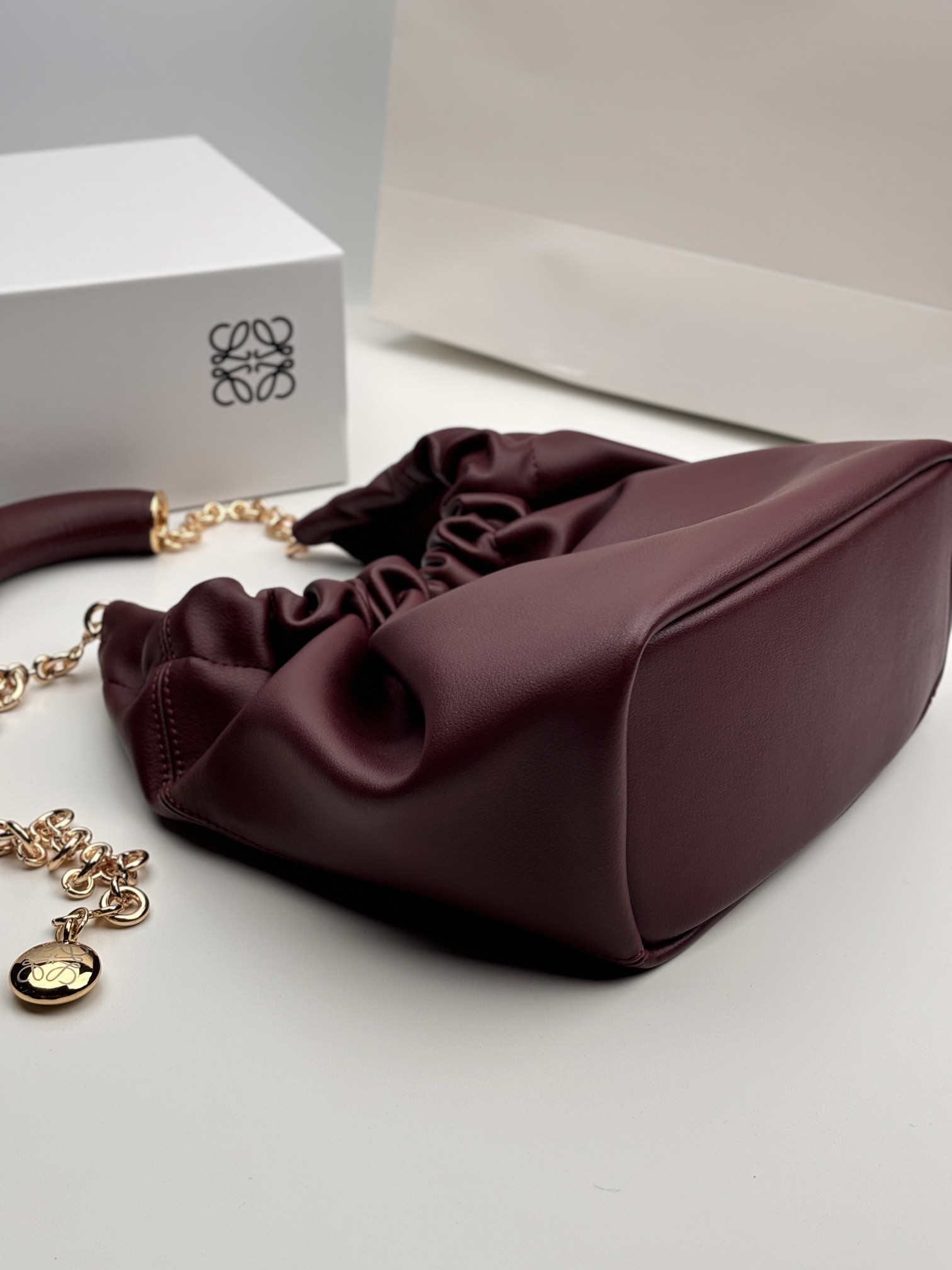 L0ew* Medium Squeeze bag in mellow nappa lambskin 34x33x13.5cm