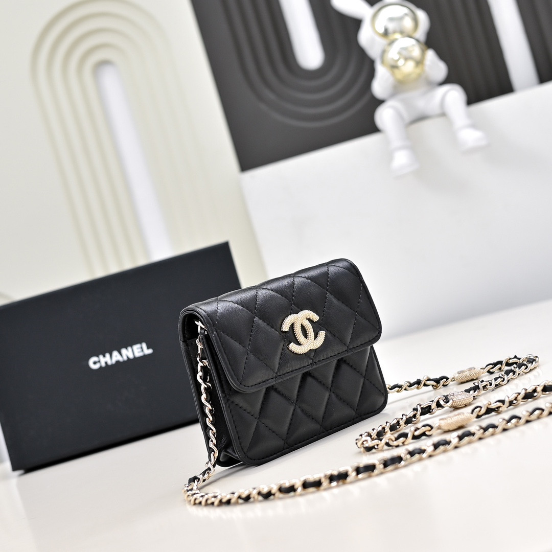 Ch**el Clutch with Chain 9.5x12.5x3.5cm