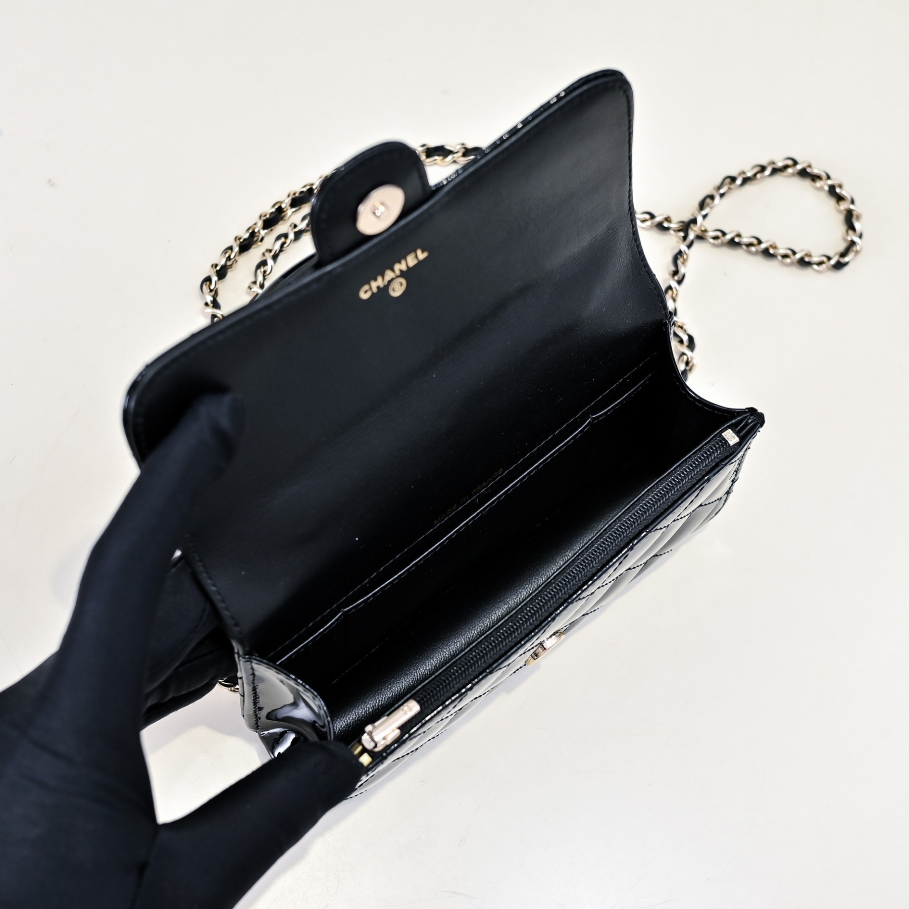 Ch**el classic handbag with top handle 17x10x4.5cm