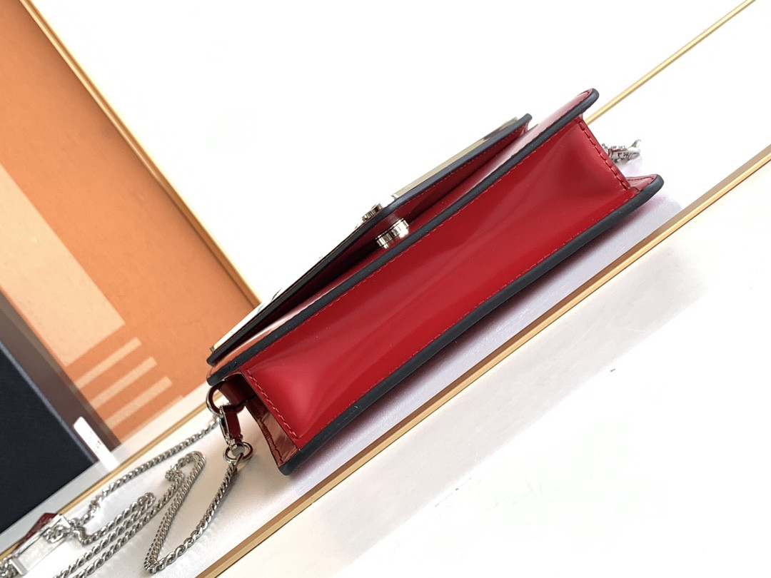Pra*a Brushed Leather Shoulder Bag 17x 9.5x3.5cm