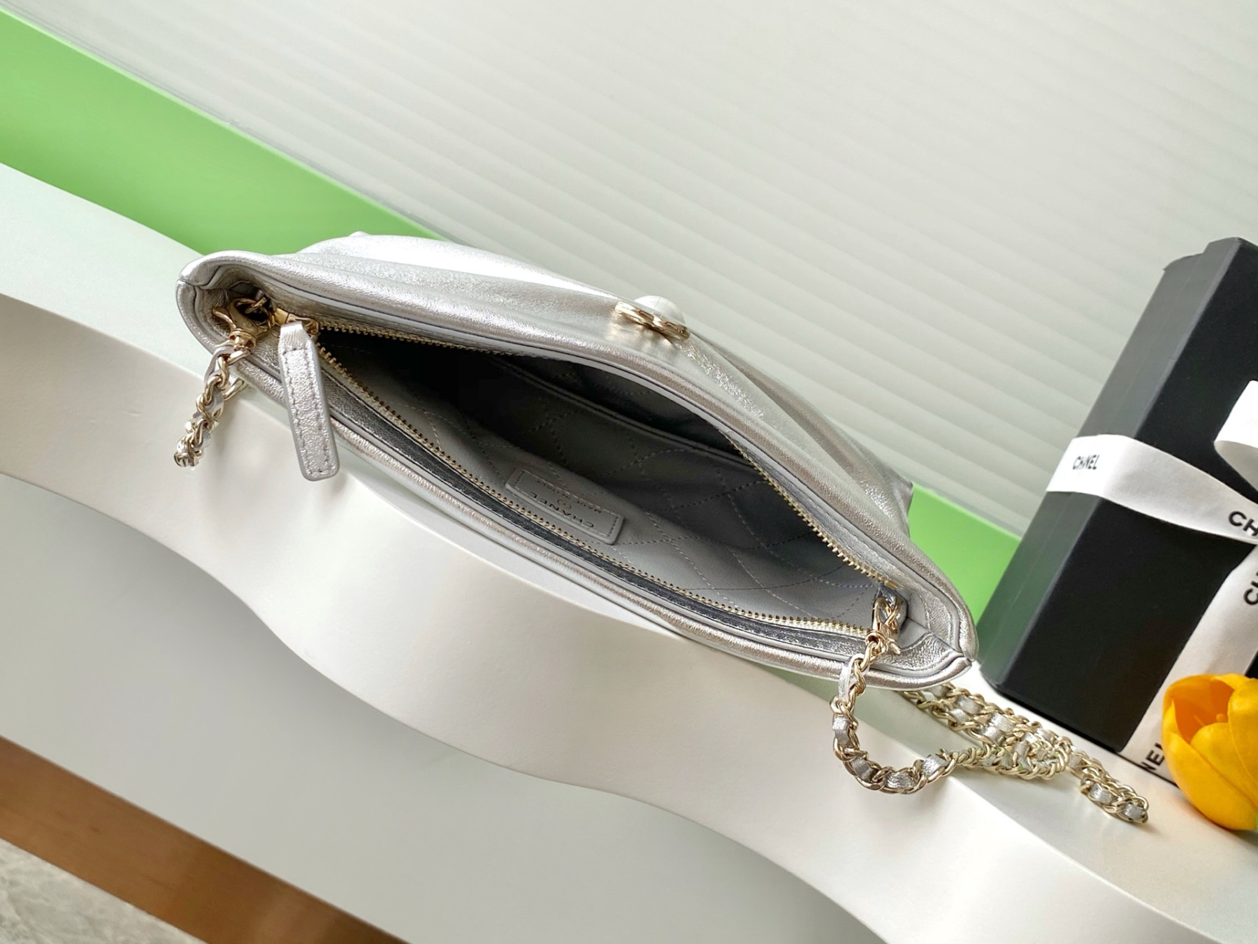 Ch**el Clutch with Chain 14x24x5cm