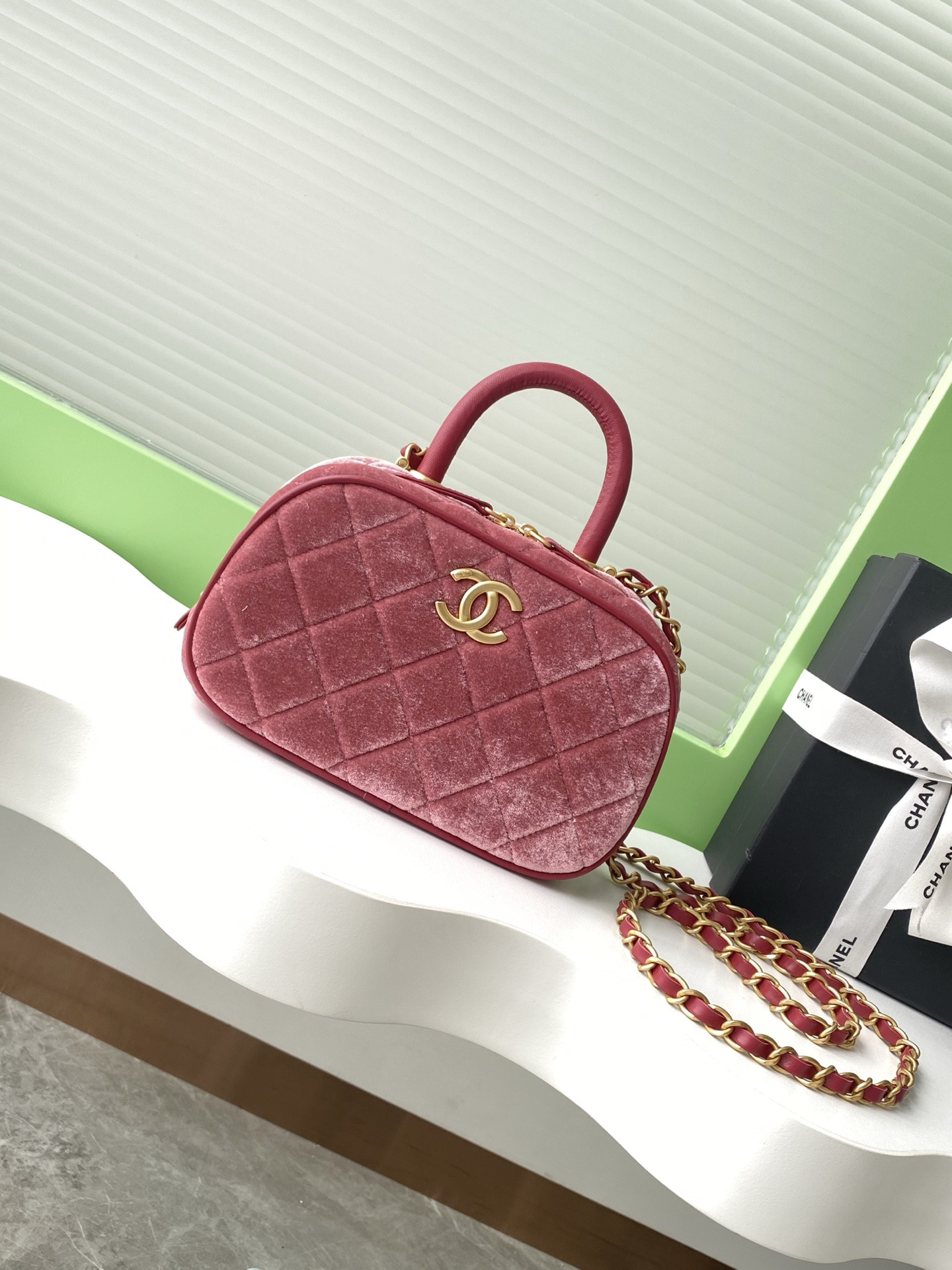 Ch**el Mini Bowling Bag AS5572 11.5x20x8.5cm