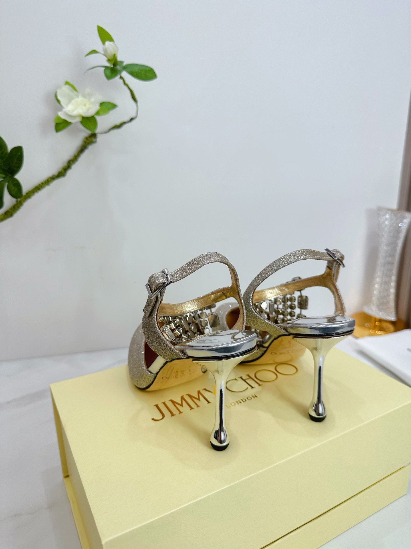 UA J1m*y Ch00 Verity Glitter Slingbacks 8.5cm