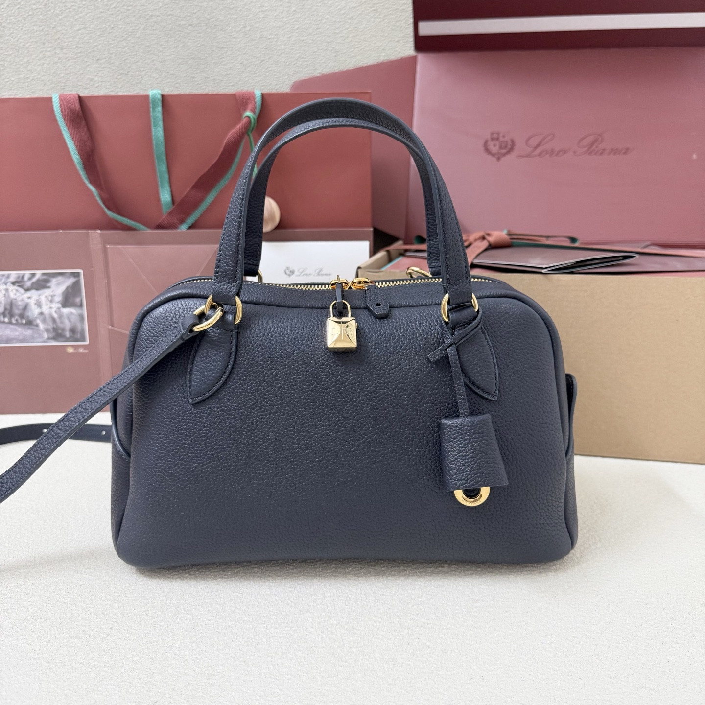 L0r0 P1ana Small Needle Deep Royal Blue Bag 31x15x16cm
