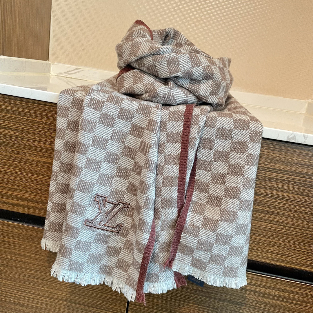 L0vis Vvtt0n Checkered scarf 35x200cm 100% cashmere