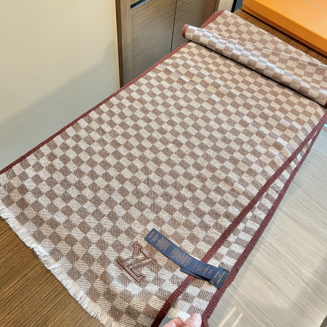 L0vis Vvtt0n Checkered scarf 35x200cm 100% cashmere