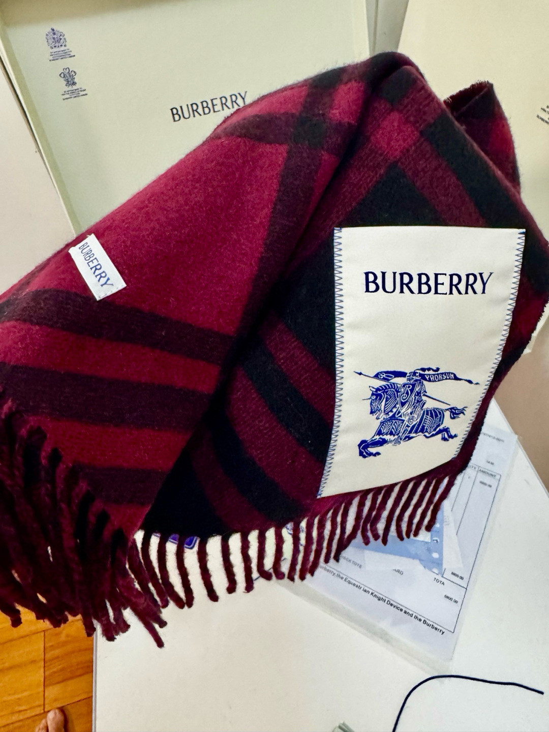Bv*b*rry scarf 30x180cm 100% cashmere