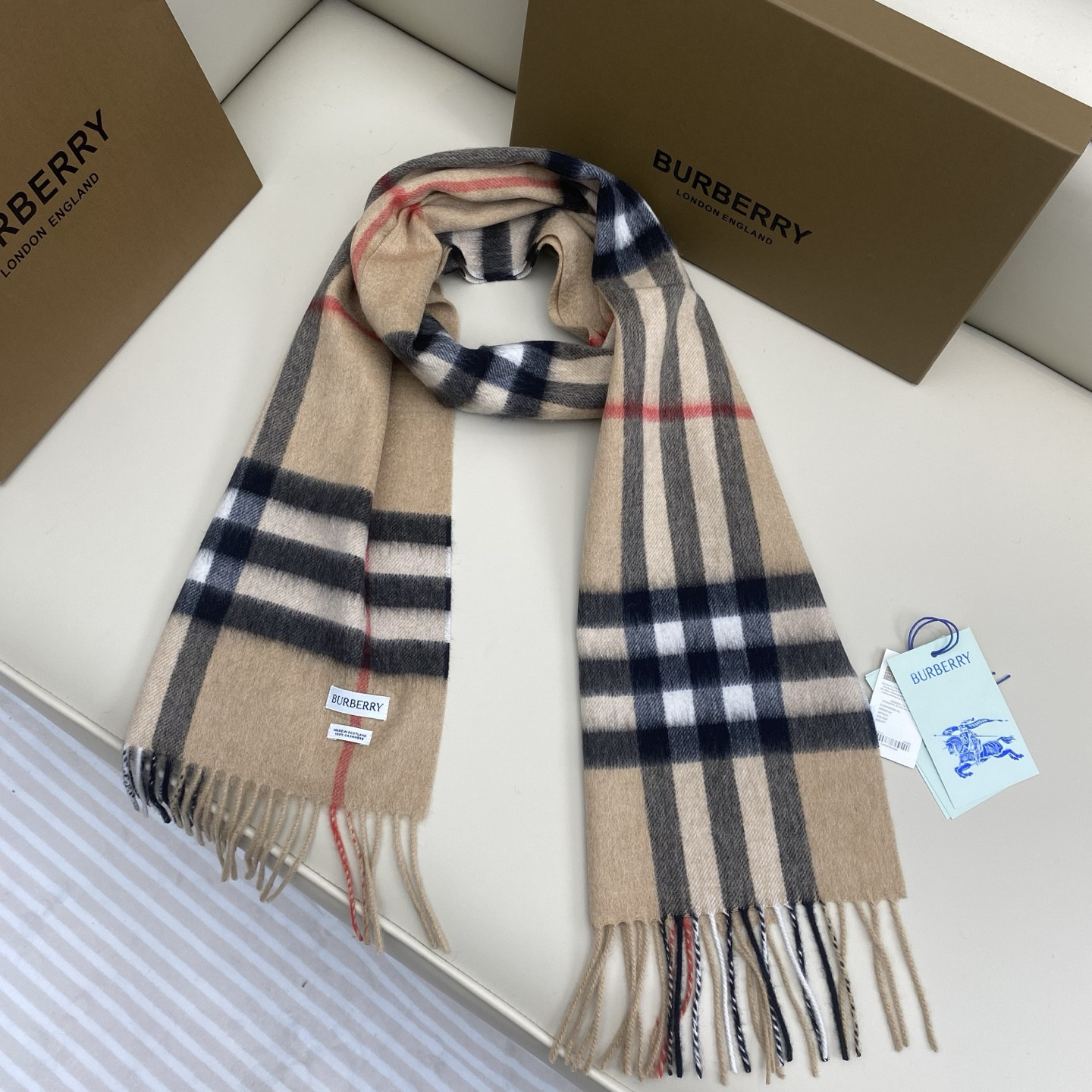 Bv*b*rry scarf 30x168cm 100% cashmere