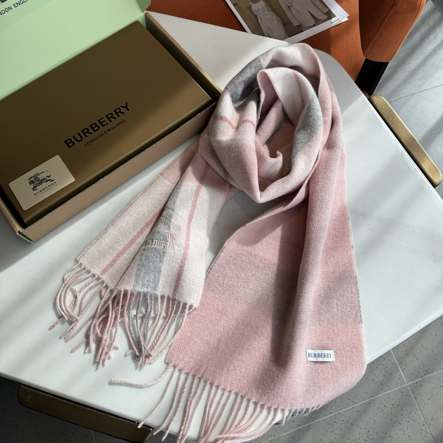 Bv*b*rry scarf 30x180cm 100% lambswool