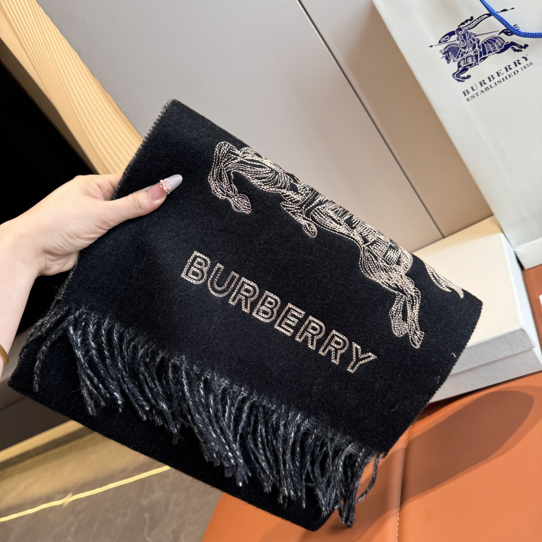 Bv*b*rry Reversible EKD Cashmere scarf 30x200cm 100% lambswool