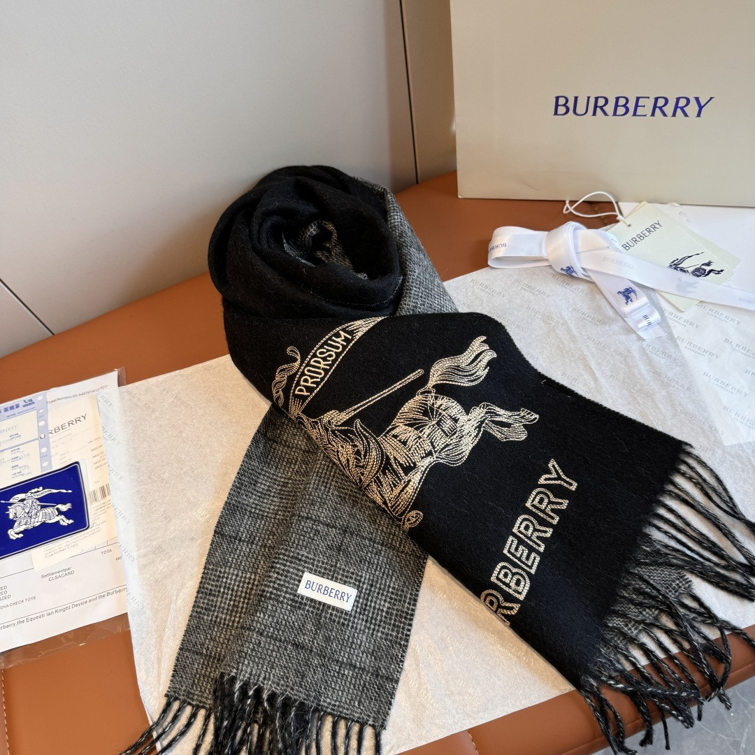 Bv*b*rry Reversible EKD Cashmere scarf 30x200cm 100% lambswool
