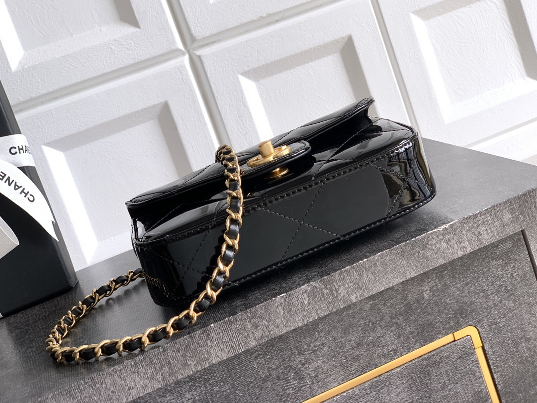 Ch**el Mini Flap Bag with Top Handle 13x18.5x4.5cm