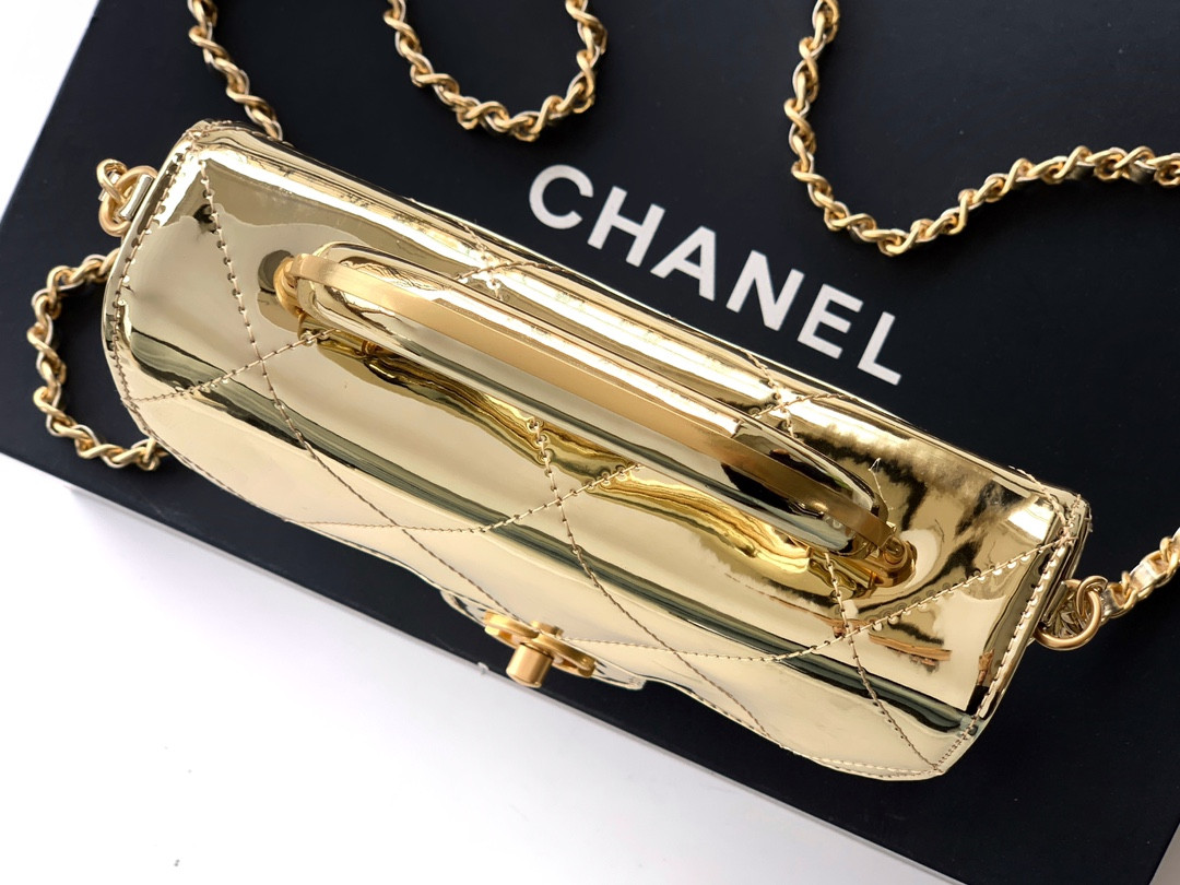 Ch**el Mini Flap Bag with Top Handle 13x18.5x4.5cm