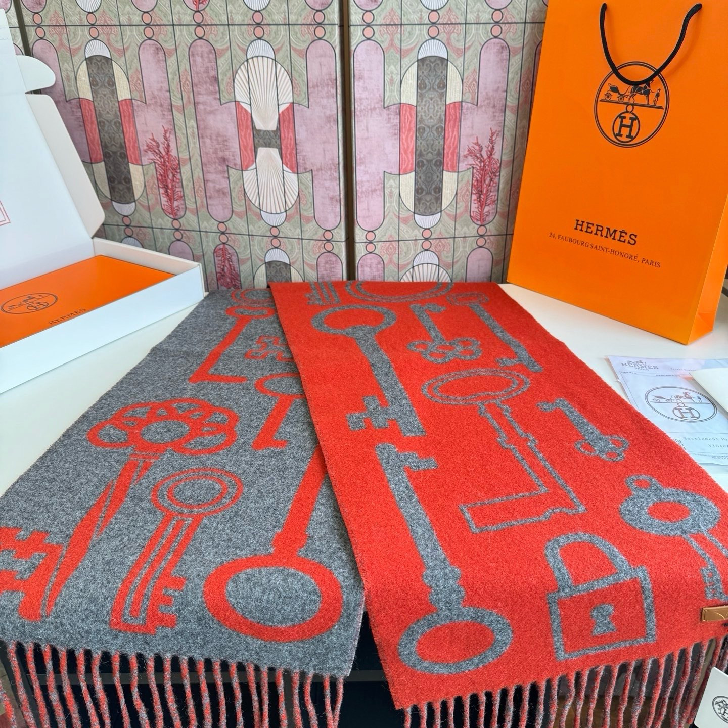 H**me5 scarf 30x180cm 100% Cashmere